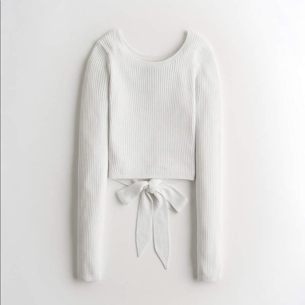 Hollister Reversible Tie-Hem Crewneck Sweater
